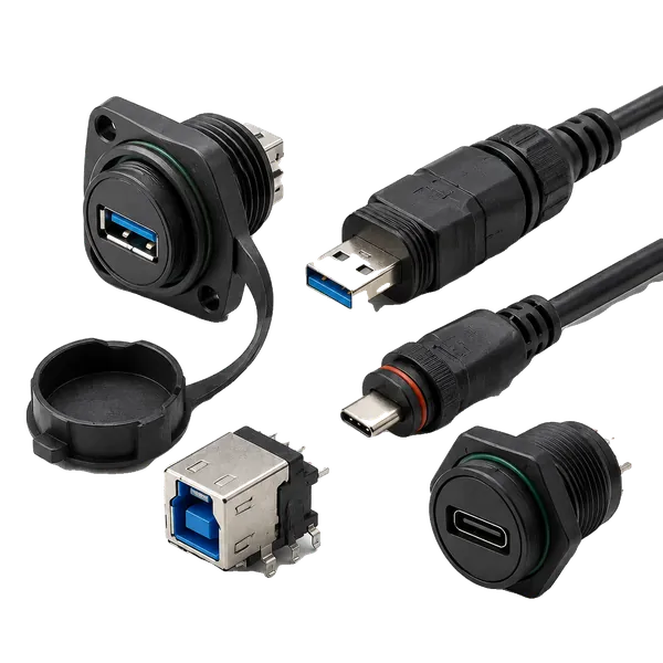 DCP-USBNB-MNSC, SEALED MINI USB, 2.0 TYPE B, RCPT, IP67