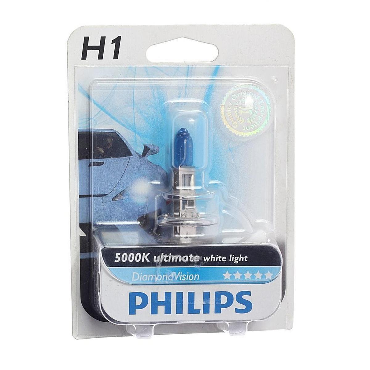 12258DVB1, Лампа автомобильная H1 12V- 55W (P14,5s) Diamond Vision блистер (1шт.) (Philips)