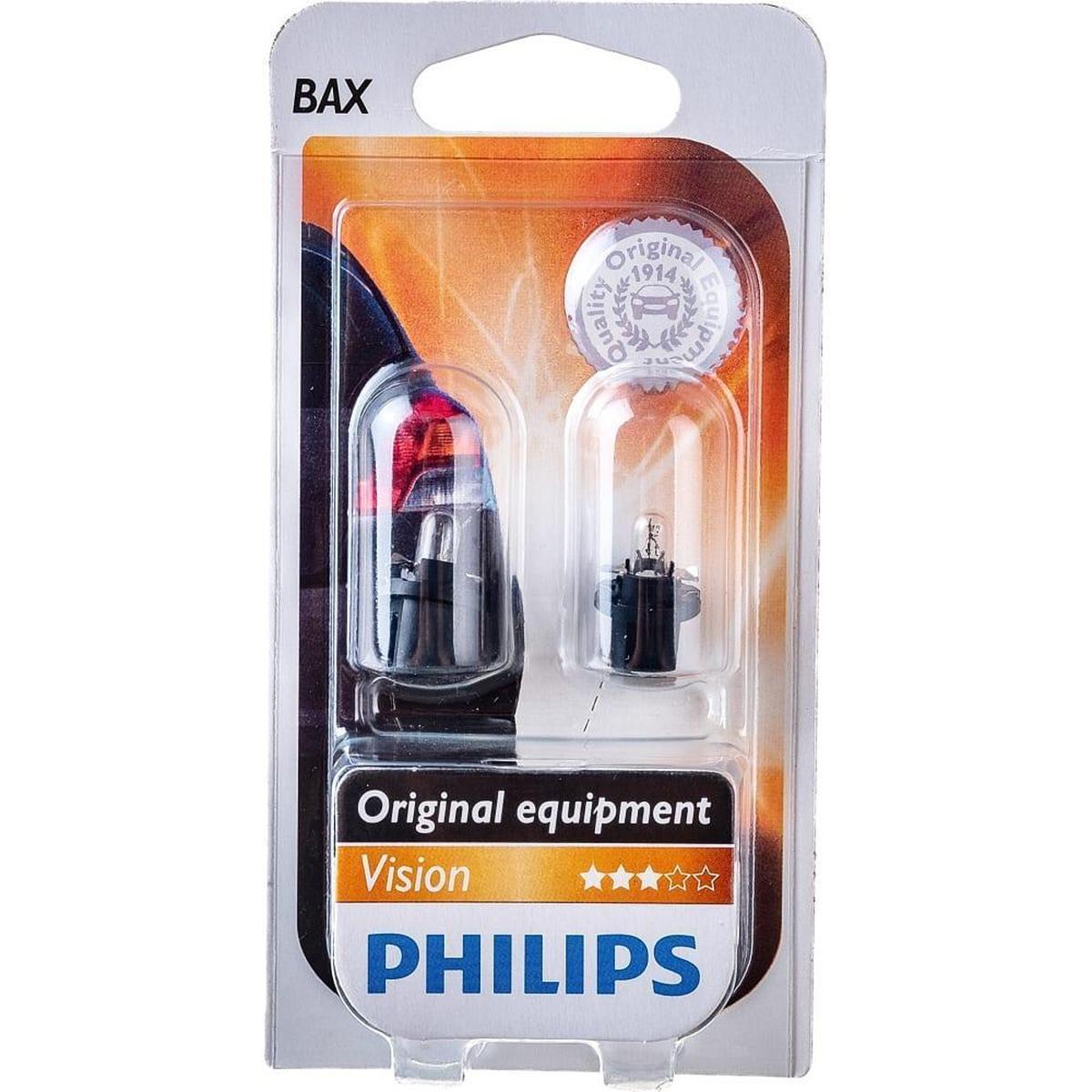 12598CP, Лампа автомобильная BAX 12V-1,2W (BAX8,5d/2) Black (Philips)