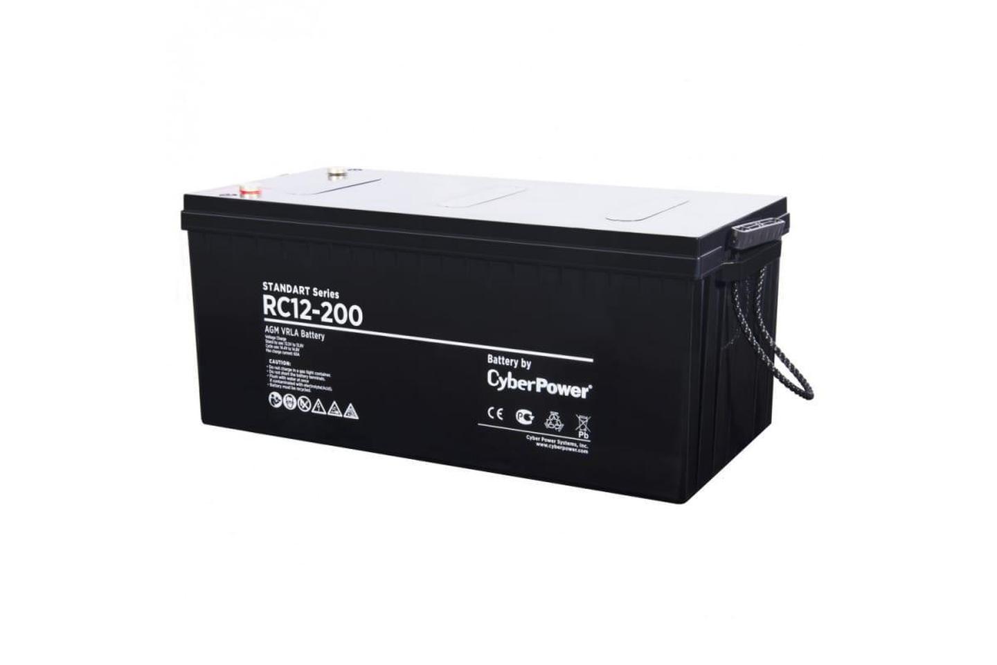 Battery CyberPower Standart series RС 12-200, voltage 12V, capacity (discharge 10 h) 202Ah, max. discharge current (5 sec) 1000A, max. charg