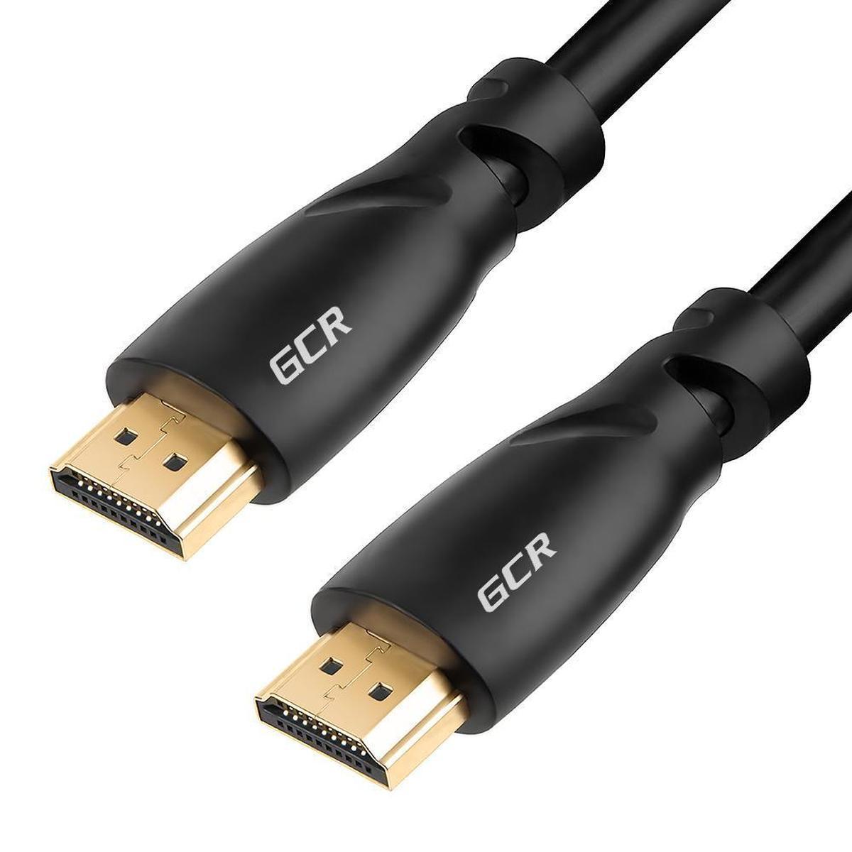 GCR-51212, GCR Кабель SLIM 0.5m HDMI 2.0, красные коннекторы, OD3.8mm, HDR 4:2:2, Ultra HD, 4K 60 fps 60Hz, 3D,