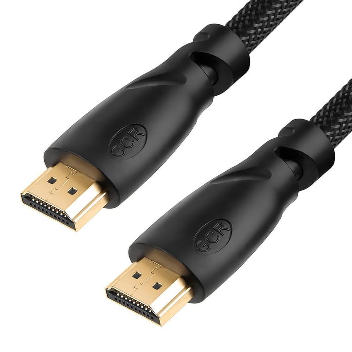 GCR-51307, GCR Кабель 1.0m HDMI 2.0, черный нейлон, AL корпус черный, HDR 4:2:2, Ultra HD, 4K 60 fps 60Hz/5K*30