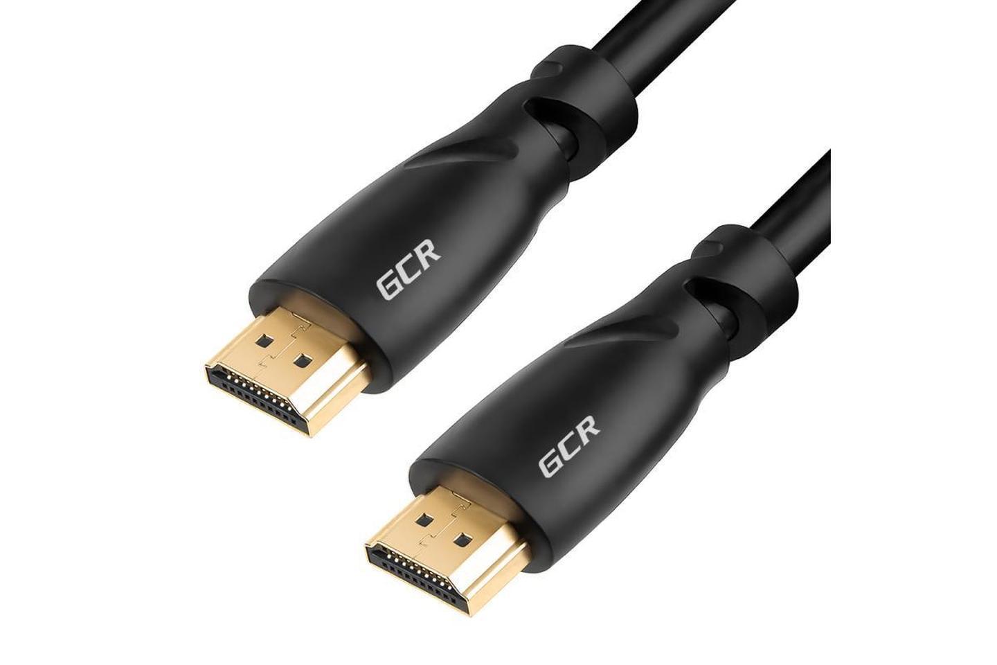 GCR-51488, GCR Кабель 0.5m HDMI 2.0, BICOLOR нейлон, AL корпус красный, HDR 4:2:2, Ultra HD, 4K 60 fps 60Hz/5K*