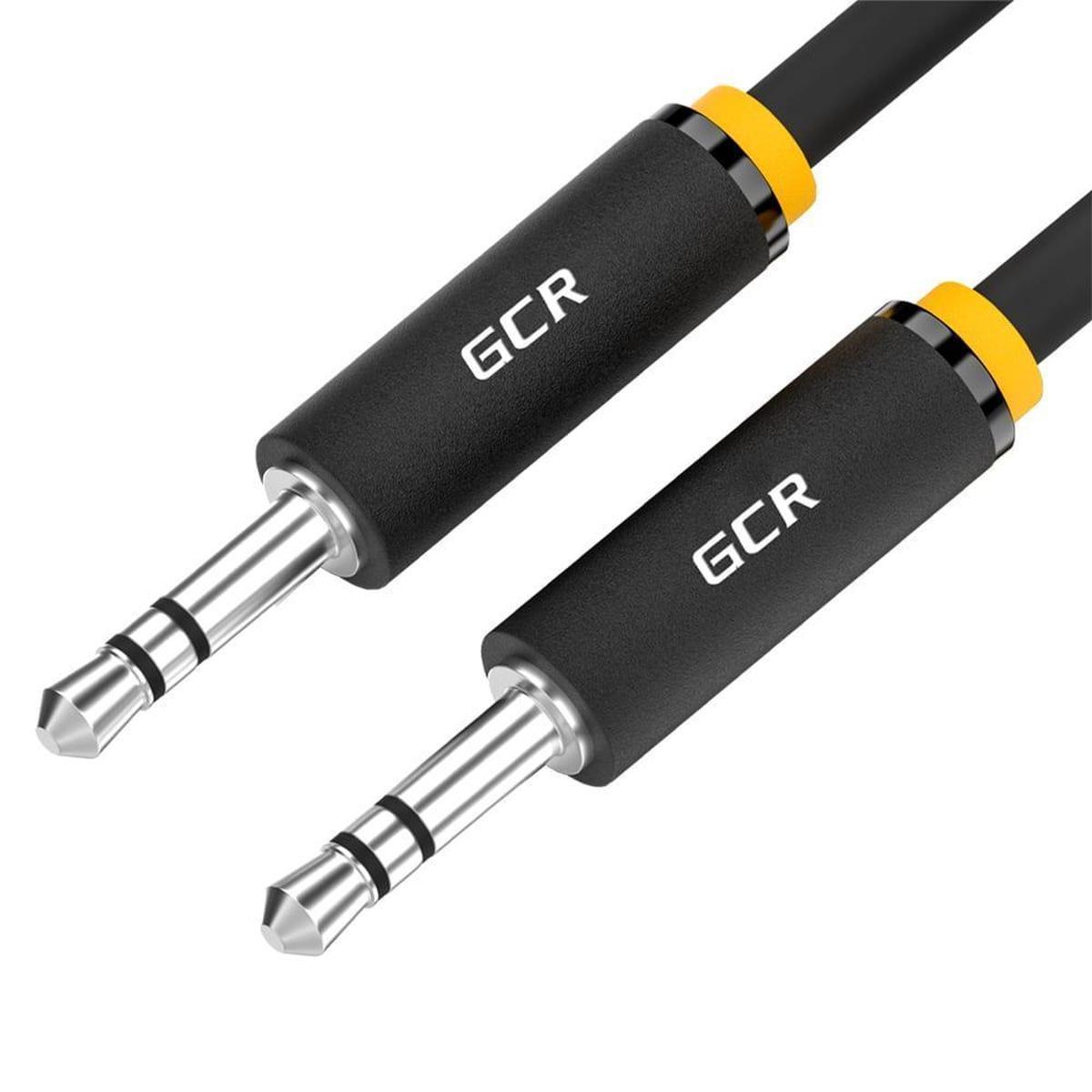 GCR-51723, GCR Кабель-переходник 1.0m аудио jack 3,5mm / 2 х RCA, черный