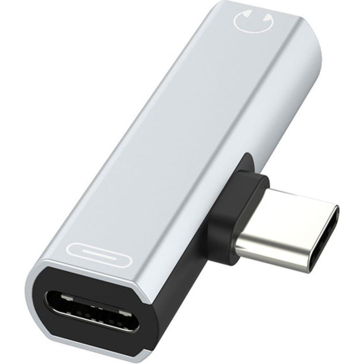 GCR-52331, GCR Переходник USB Type C 3.5mm mini jack, гибкий, белый