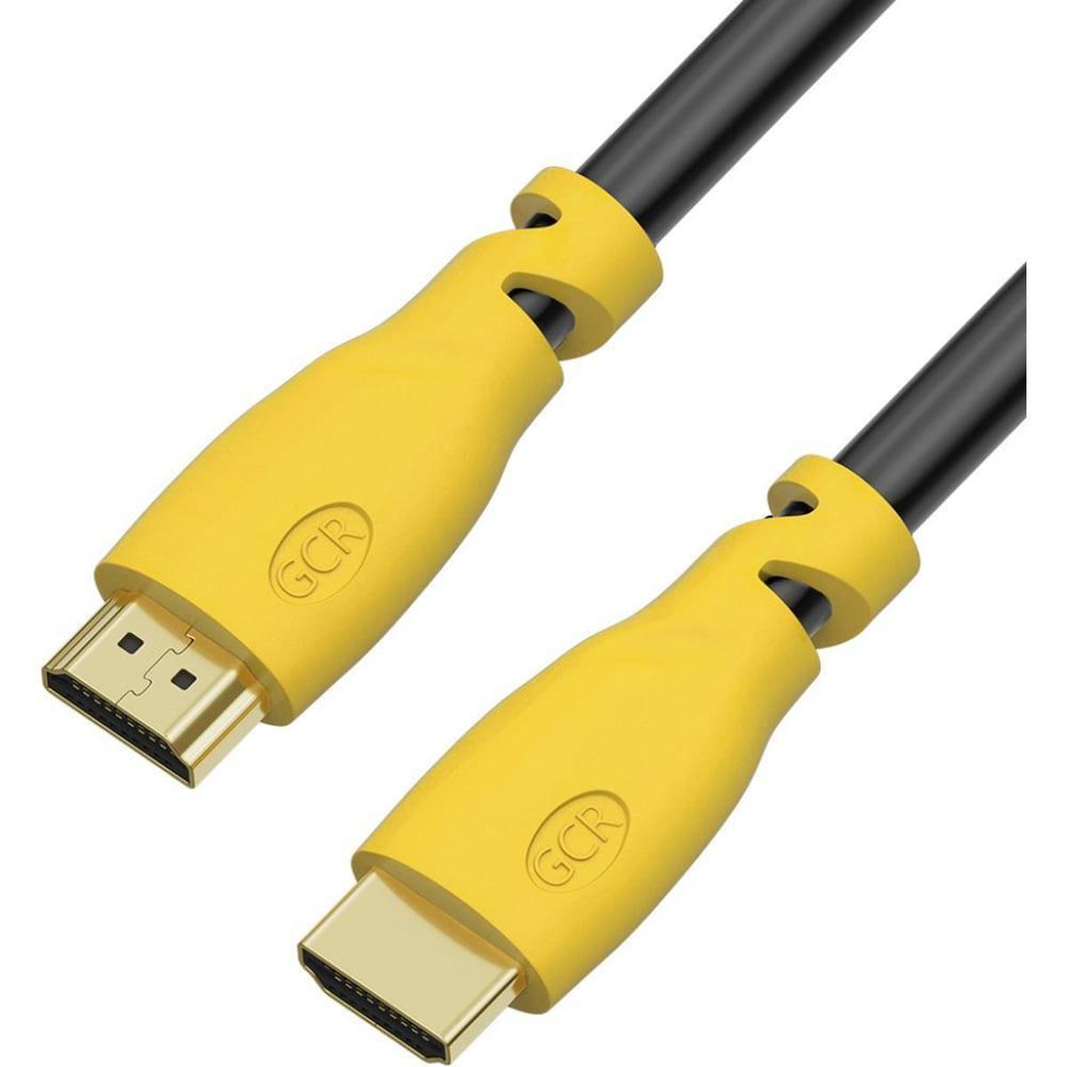 GCR-53191, GCR Кабель 10.0m HDMI 2.0, черный нейлон, AL корпус черный, фер.кольца, HDR 4:2:0, Ultra HD, 4K 60 f