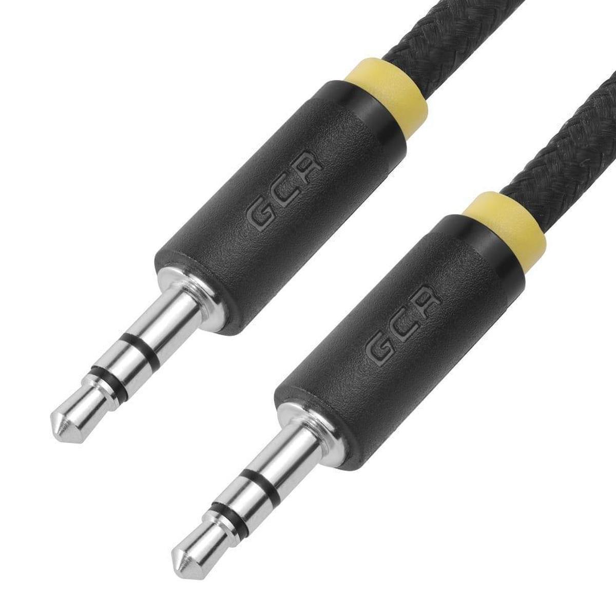 GCR-53202, GCR Кабель-переходник 1.0m аудио jack 3,5mm / 3 х RCA, черный