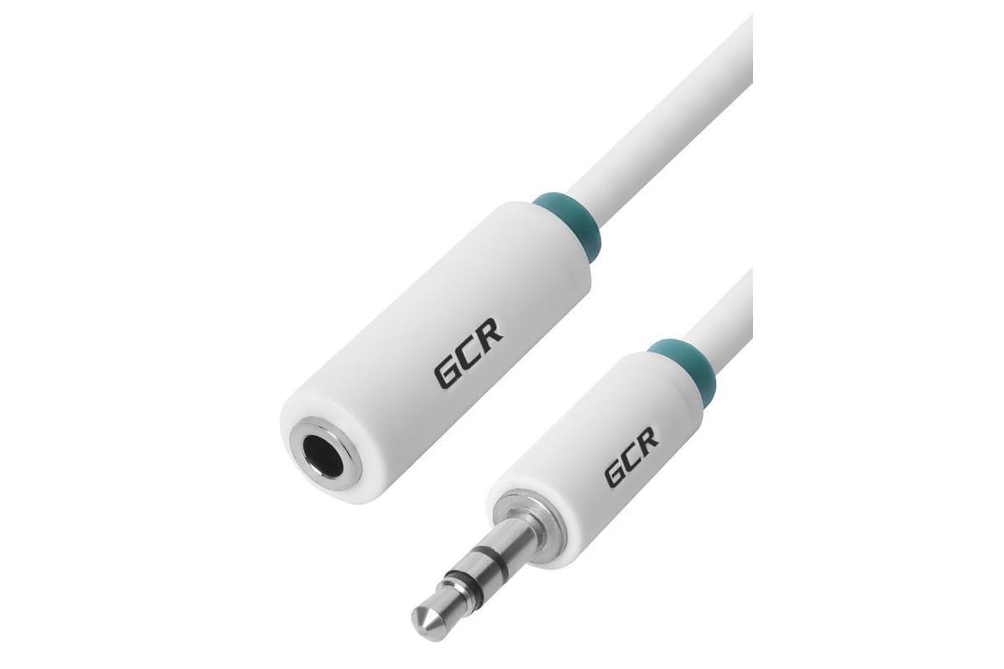 GCR-53262, GCR Удлинитель для гарнитуры 0.15m jack 3,5mm/jack 3,5mm черный, желтая окантовка, 28AWG, M/F