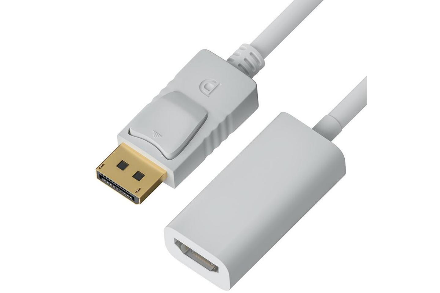 GCR-ADP2MHDW, Переходник 0.1m, DisplayPort 1.2 [M] / HDMI 1.4b [F], белый