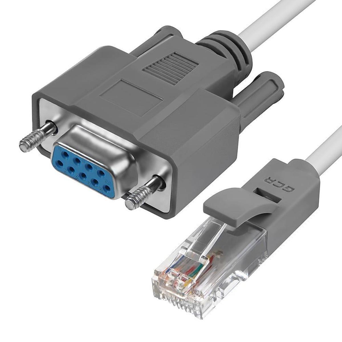 GCR-DB9LNC-1.0m, GCR Адаптер-переходник 1.0m серый, DB9 RS-232 / RJ45 9F/8P8C, 30AWG