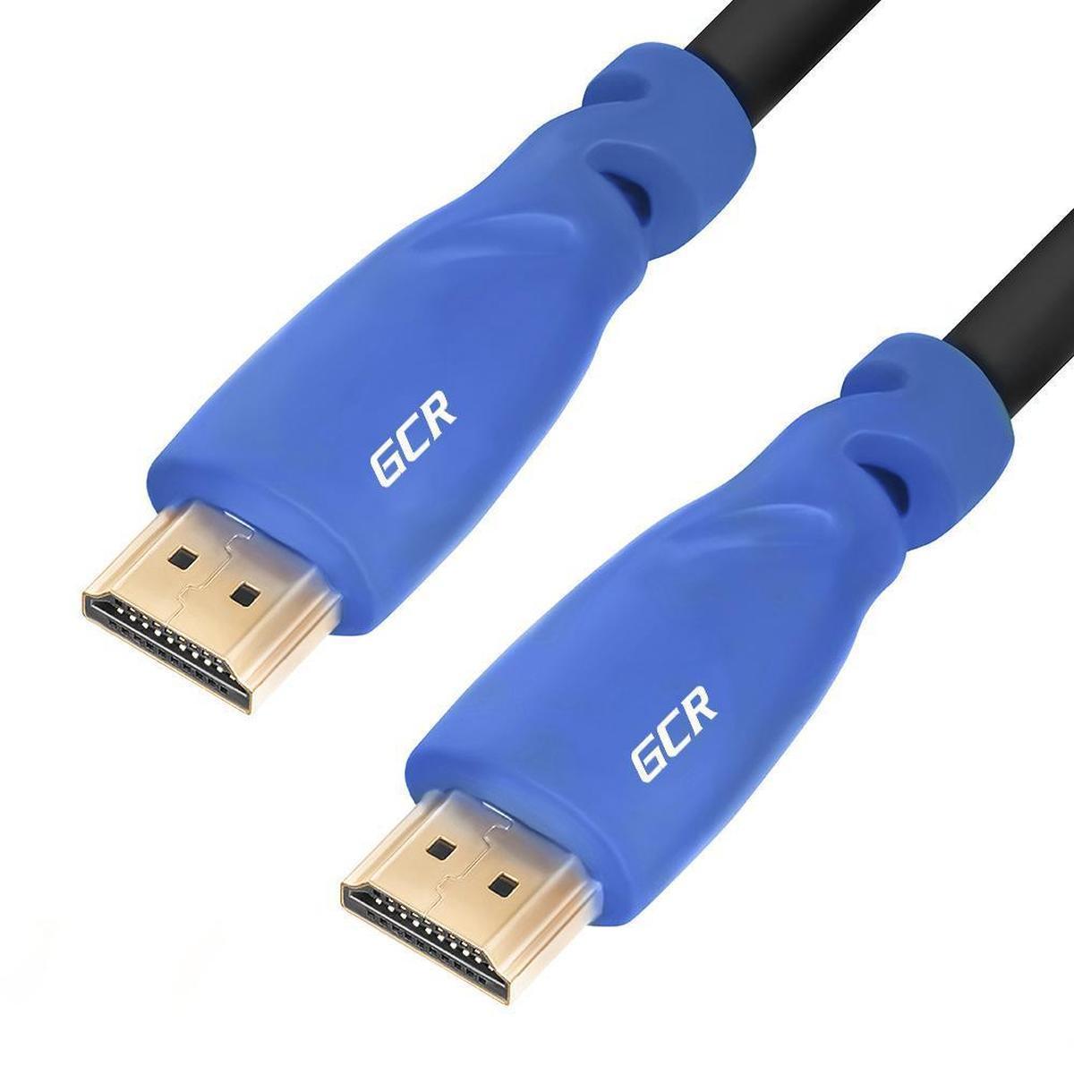 GCR-HM330-0.3m, GCR Кабель 0.3m HDMI 1.4, синие коннекторы, 30/30 AWG, позолоченные контакты, FullHD, Ethernet 10.2