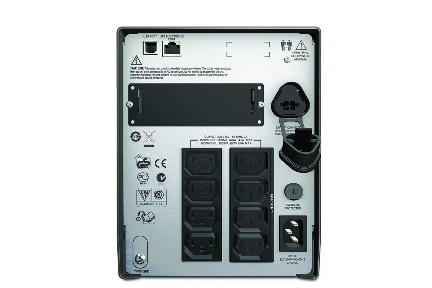 Источник бесперебойного питания APC Smart-UPS SMT1000I 700Вт 1000ВА черный
