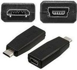 Mini USB-F - micro USB-M, Переходник питания USB-мини розетка - USB-микро вилка (2 пров.)