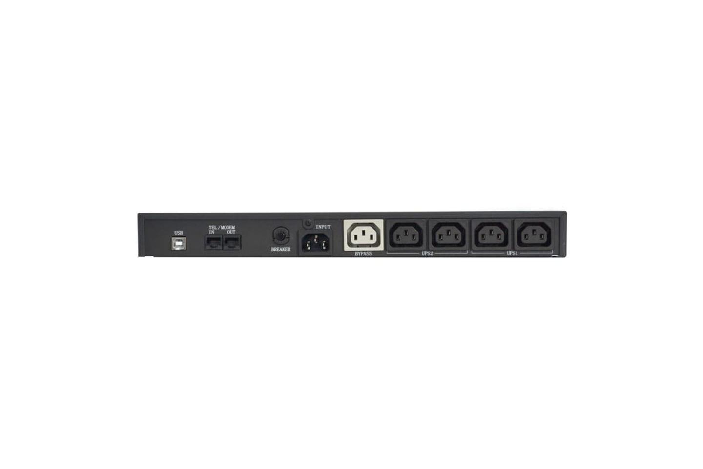 Powercom KIN-600AP RM (1U) USB, ИБП KIN-600AP, RackMount, 1U, линейно-интерактивный, 600 ВA, 360 Вт, вход IEC320 C14, 4 розетки IEC320 C13 с